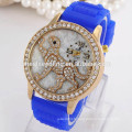 Diamond Leopard Silicone Watchband Wrist Watch